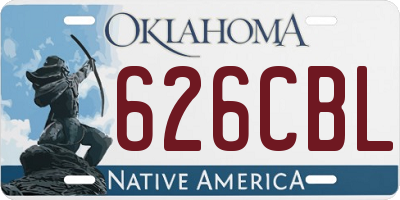 OK license plate 626CBL