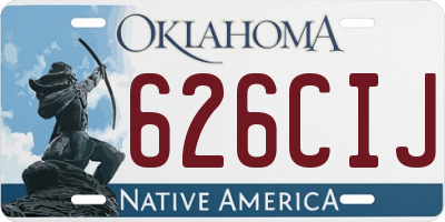 OK license plate 626CIJ