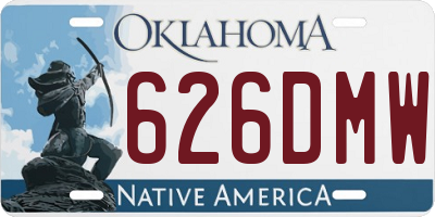 OK license plate 626DMW