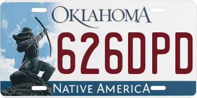 OK license plate 626DPD