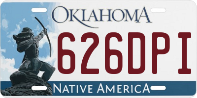 OK license plate 626DPI
