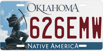 OK license plate 626EMW