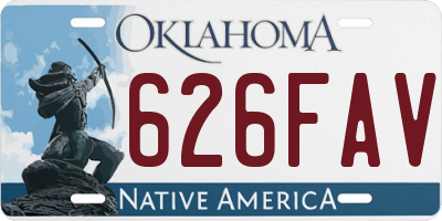 OK license plate 626FAV