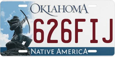 OK license plate 626FIJ