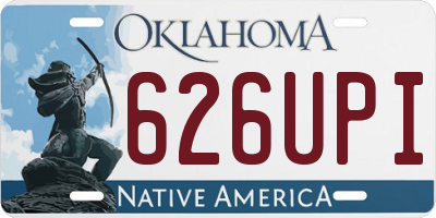 OK license plate 626UPI