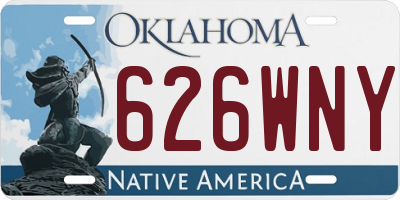 OK license plate 626WNY