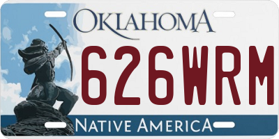OK license plate 626WRM