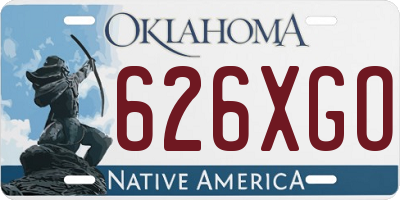 OK license plate 626XGO
