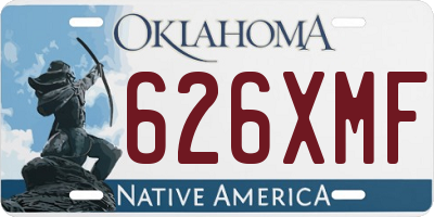 OK license plate 626XMF