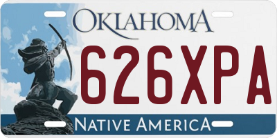 OK license plate 626XPA