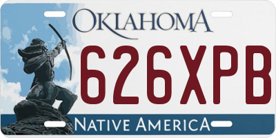 OK license plate 626XPB