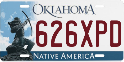 OK license plate 626XPD