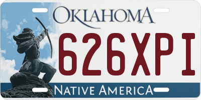 OK license plate 626XPI