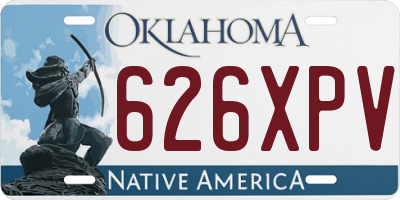 OK license plate 626XPV