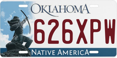 OK license plate 626XPW