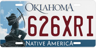 OK license plate 626XRI