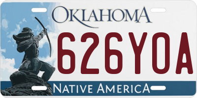 OK license plate 626YOA