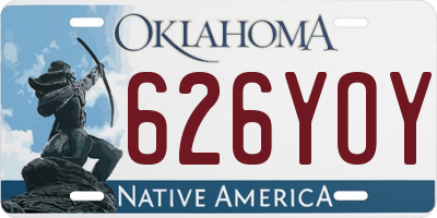 OK license plate 626YOY