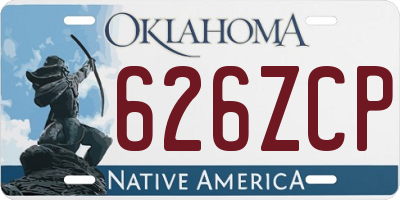 OK license plate 626ZCP