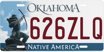 OK license plate 626ZLQ