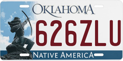 OK license plate 626ZLU