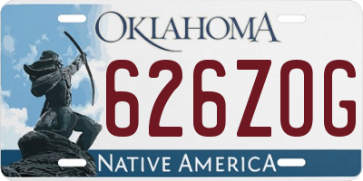 OK license plate 626ZOG