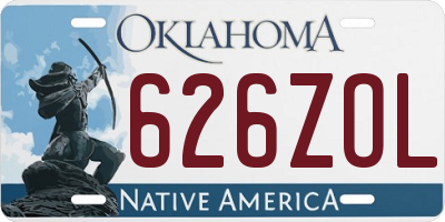 OK license plate 626ZOL