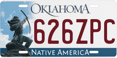 OK license plate 626ZPC