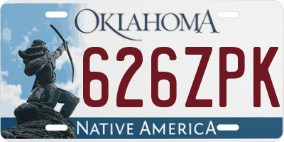 OK license plate 626ZPK