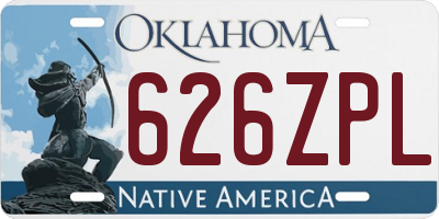OK license plate 626ZPL
