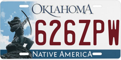 OK license plate 626ZPW
