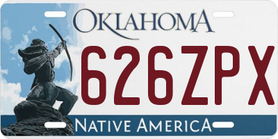 OK license plate 626ZPX
