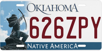 OK license plate 626ZPY