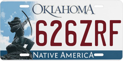 OK license plate 626ZRF