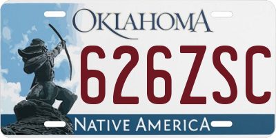 OK license plate 626ZSC
