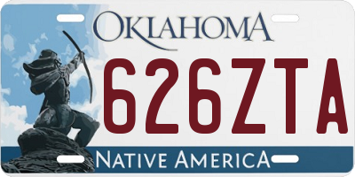 OK license plate 626ZTA