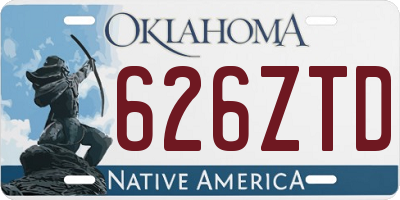 OK license plate 626ZTD