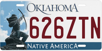 OK license plate 626ZTN