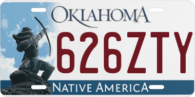 OK license plate 626ZTY