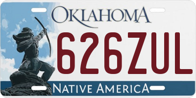 OK license plate 626ZUL
