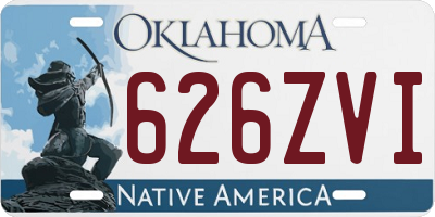 OK license plate 626ZVI