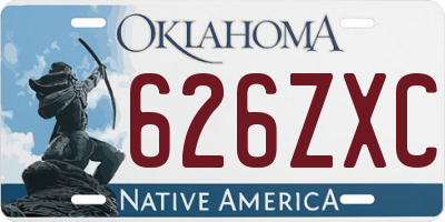 OK license plate 626ZXC