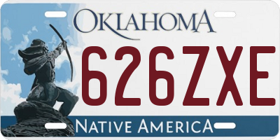 OK license plate 626ZXE