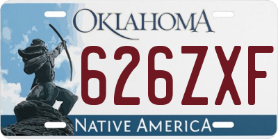 OK license plate 626ZXF