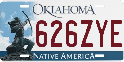 OK license plate 626ZYE