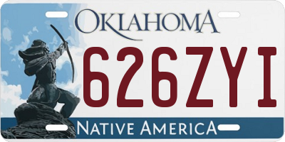 OK license plate 626ZYI