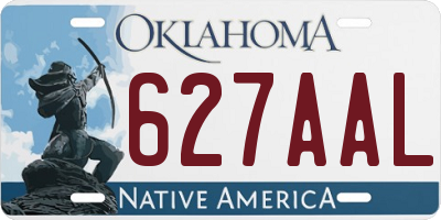 OK license plate 627AAL