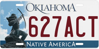 OK license plate 627ACT