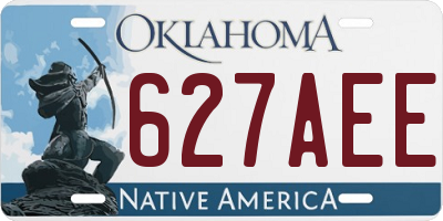 OK license plate 627AEE
