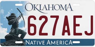 OK license plate 627AEJ